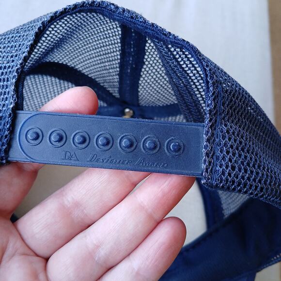 Vintage DA Trucker Hat baseball cap OSFA navy snapback breathable mesh - Picture 3 of 6